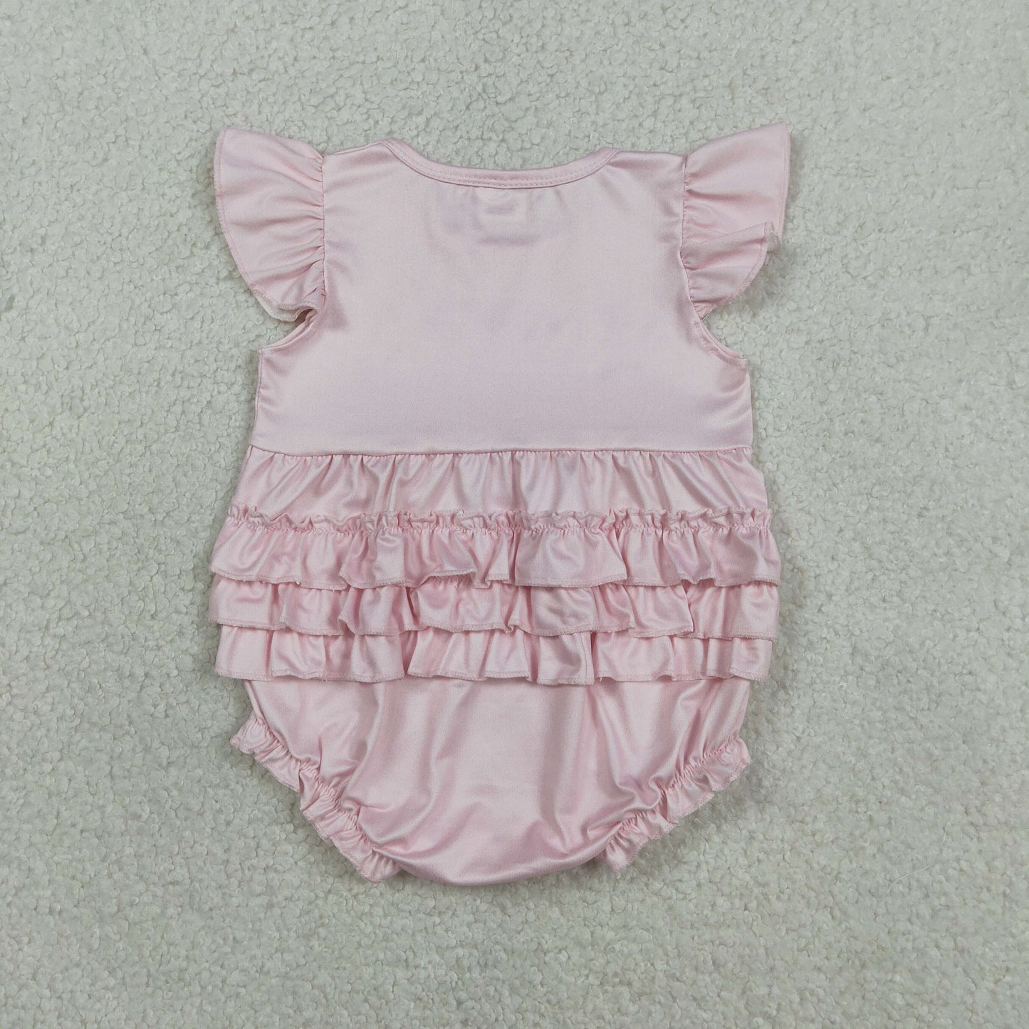 SR3825 Cherry Lips Pink Flutter Sleeve Girls Romper