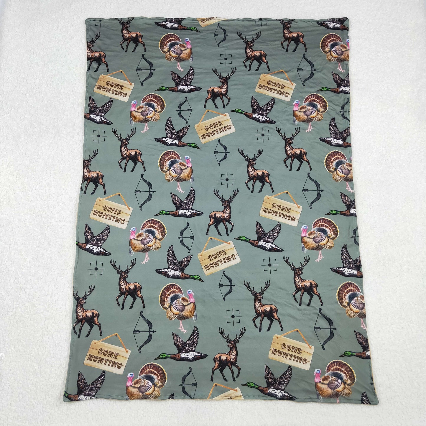 BL0151 hunting mallard turkey baby blanket