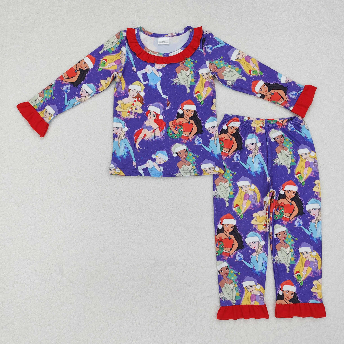 GLP1782 Christmas cartoon princess purple long sleeve pants girls pajamas