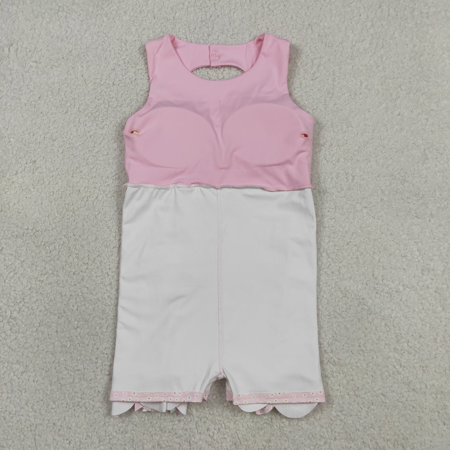 GSD3315 Yoga Solid Color Pink Bows Sleeveless Skorts Girls Dress