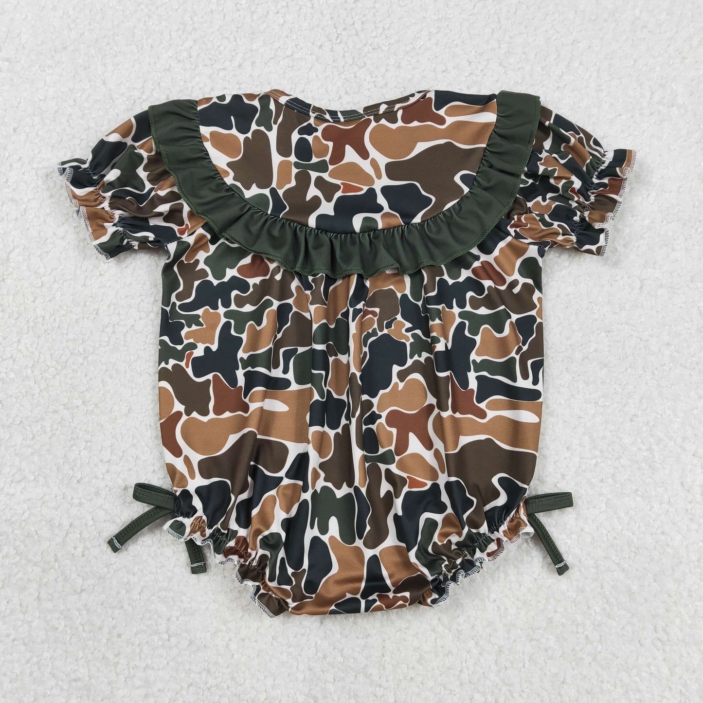 Embroidery SR3916 Daddy's Girl Camo Short Sleeve Girls Romper