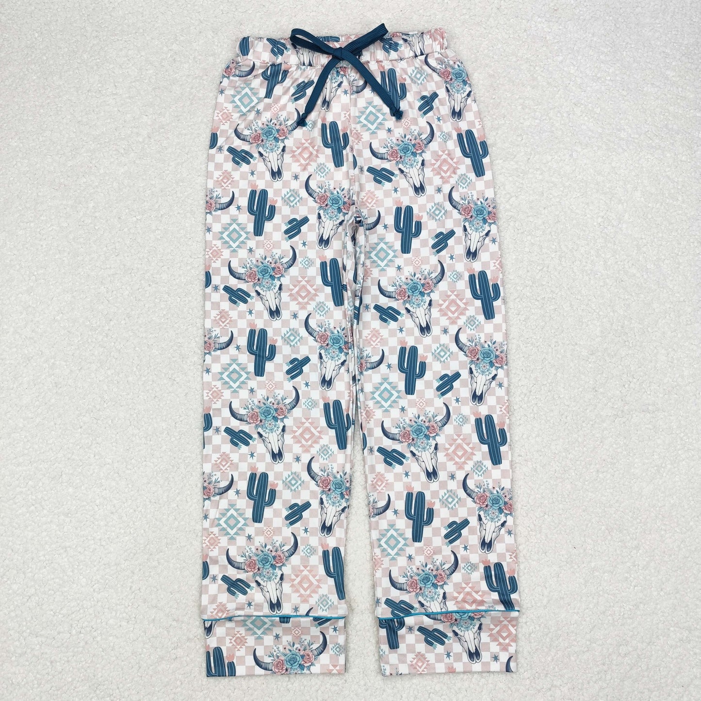P0584 Western Aztec cacrus cow adult woman pants