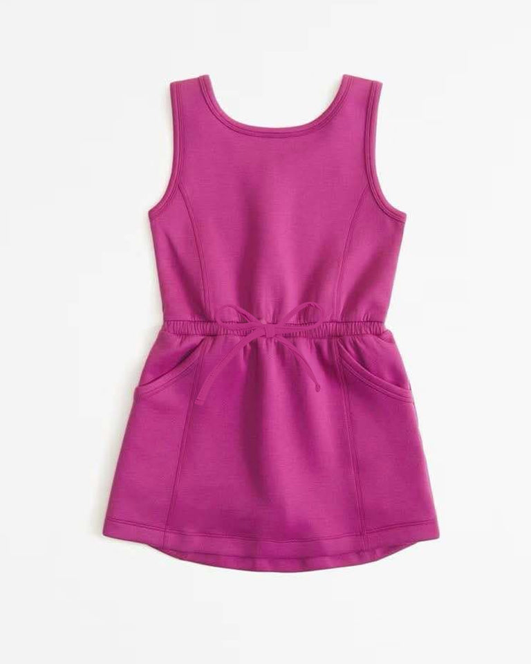 preorder hot pink sleeveless pockets girls dress