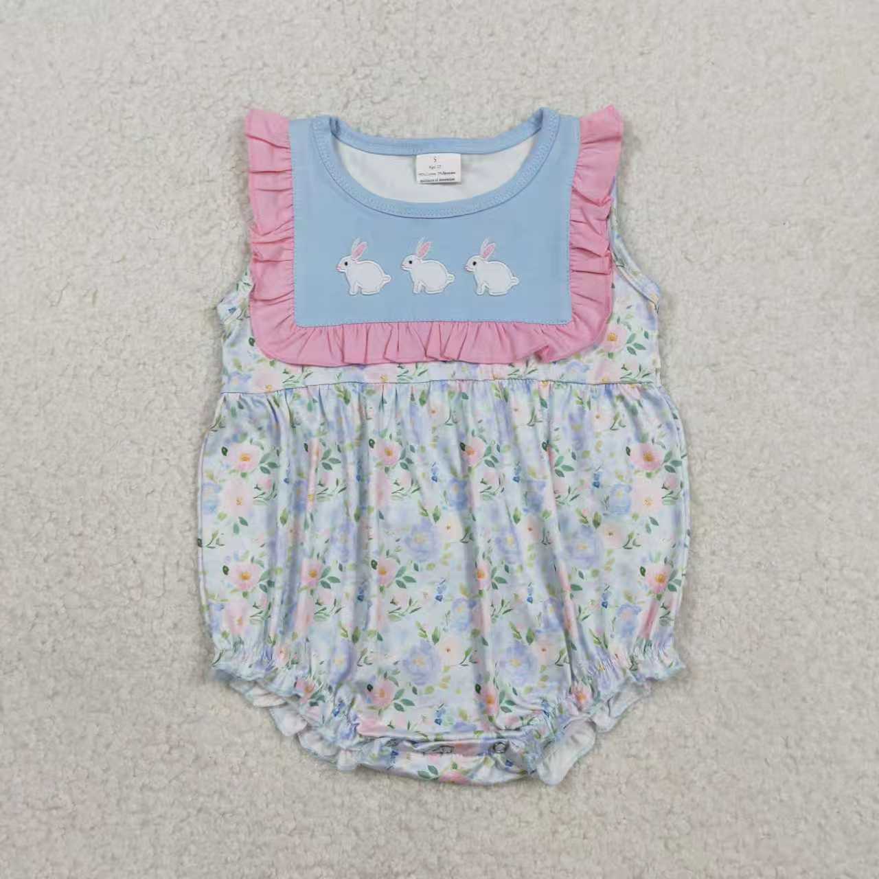 Embroidery Easter Bunny Rabbit Romper/Set RTS Sibling Clothes