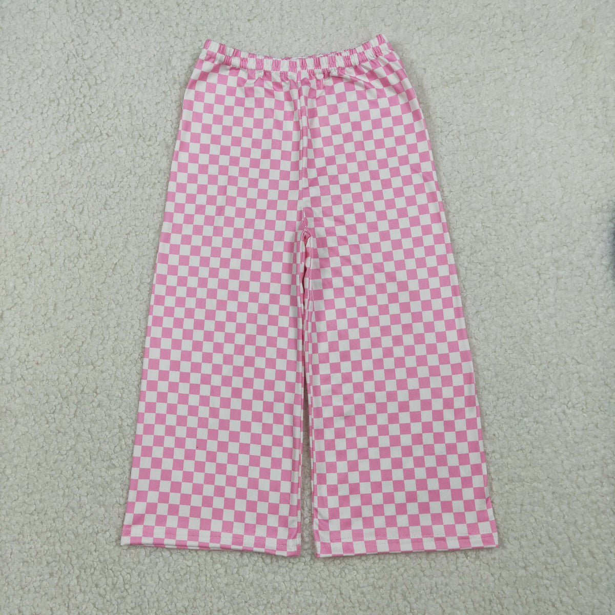P1018 Hot Pink Checkered Girls Pants