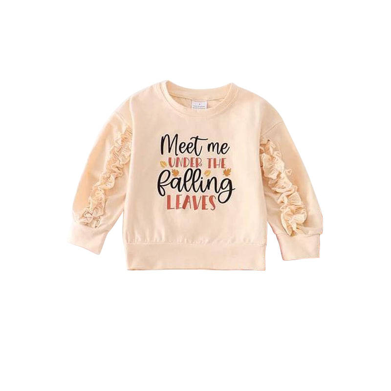Custom S 10.3 Meet me ruffles long sleeve girls top