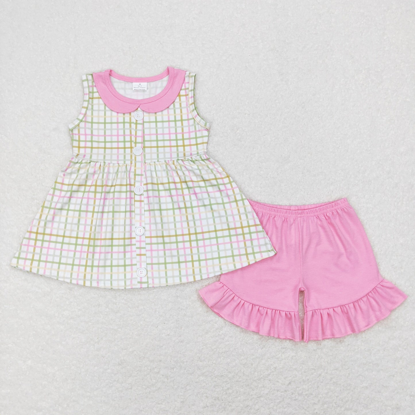 colorful checkered blue pink Sibling Clothes RTS