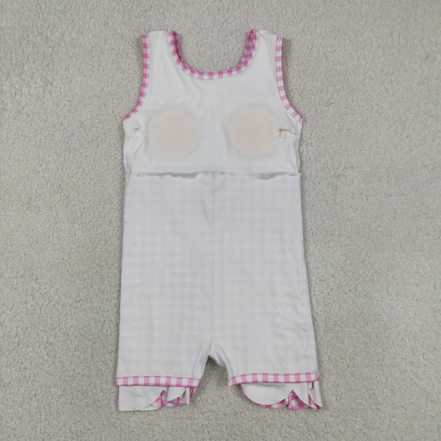 GSD3779 Yoga Pink Checkered Sleeveless Skorts Girls Dress