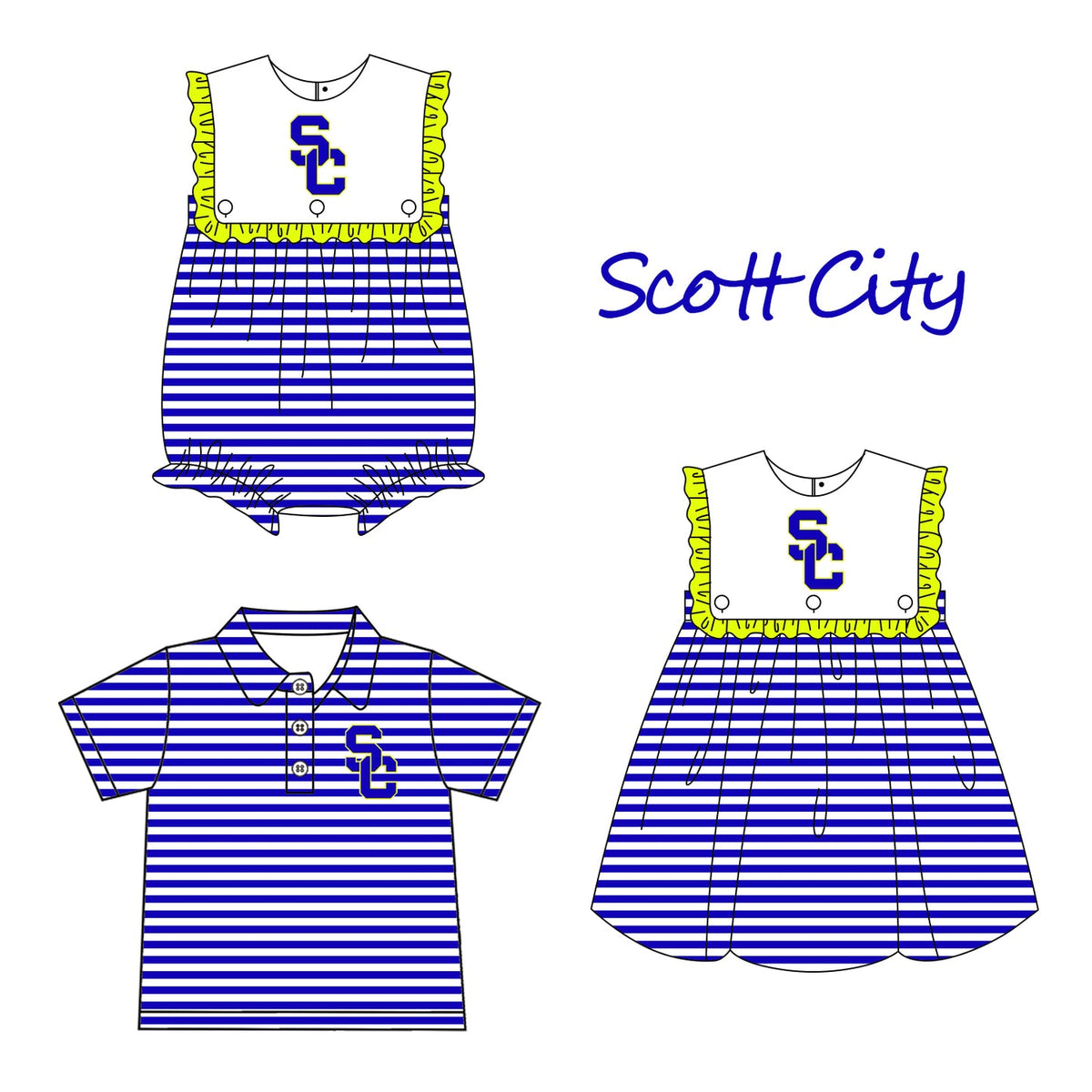 Custom Moq 3 Football Item Scott City Sibling Clothes