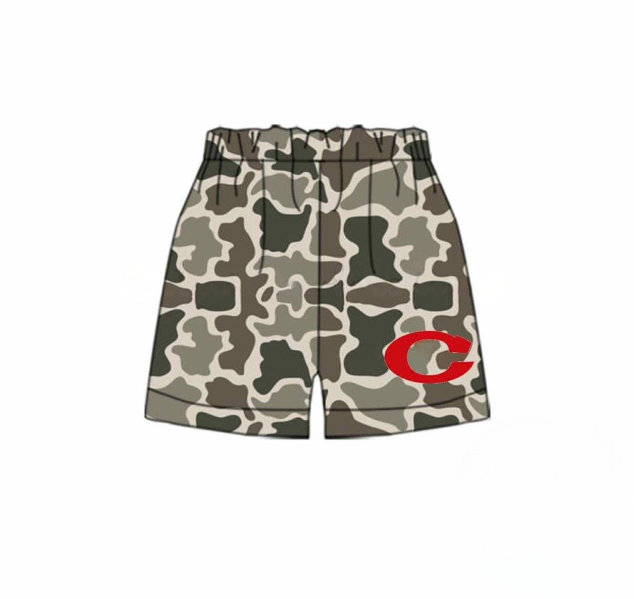 custom moq 3 football team C camo boys shorts