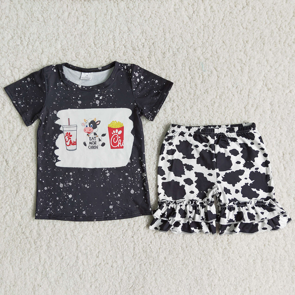 C16-7 Eat More Chikin Black Bleach Summer Set