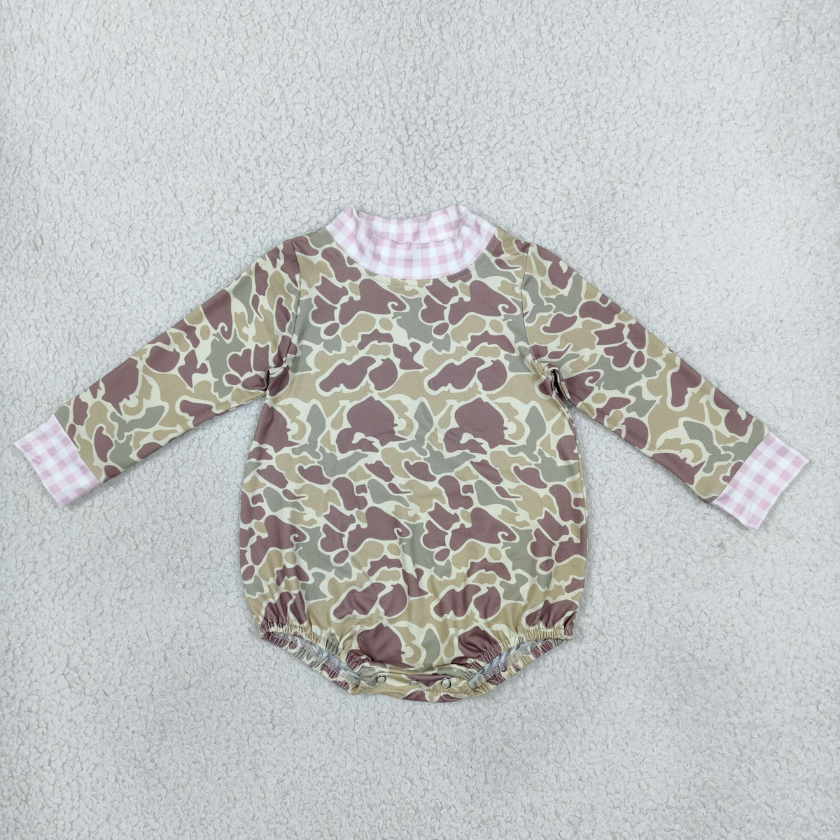LR3280 Hunting Camo Long Sleeve Girls Romper
