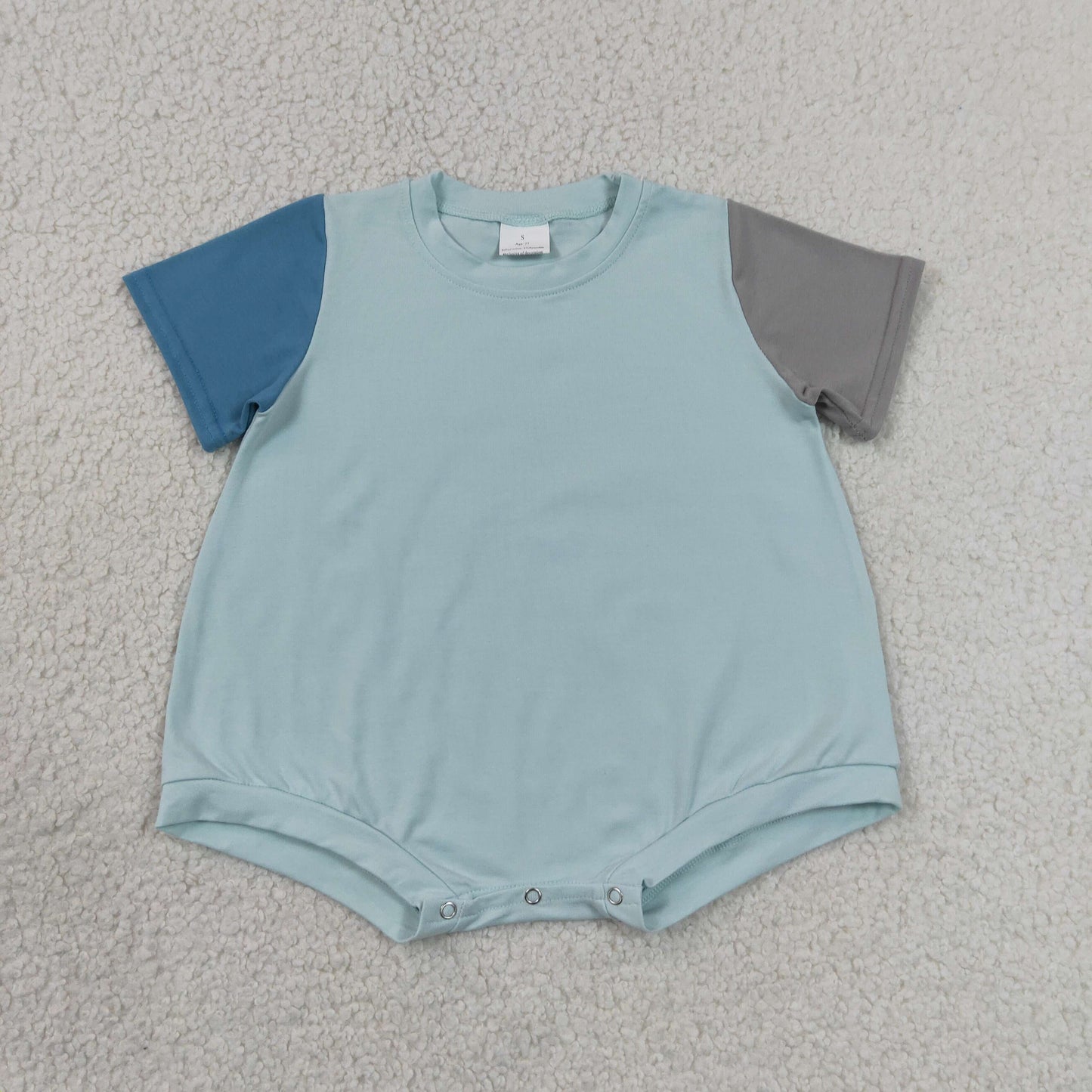 SR4158 Blue Short Sleeve Girls Romper