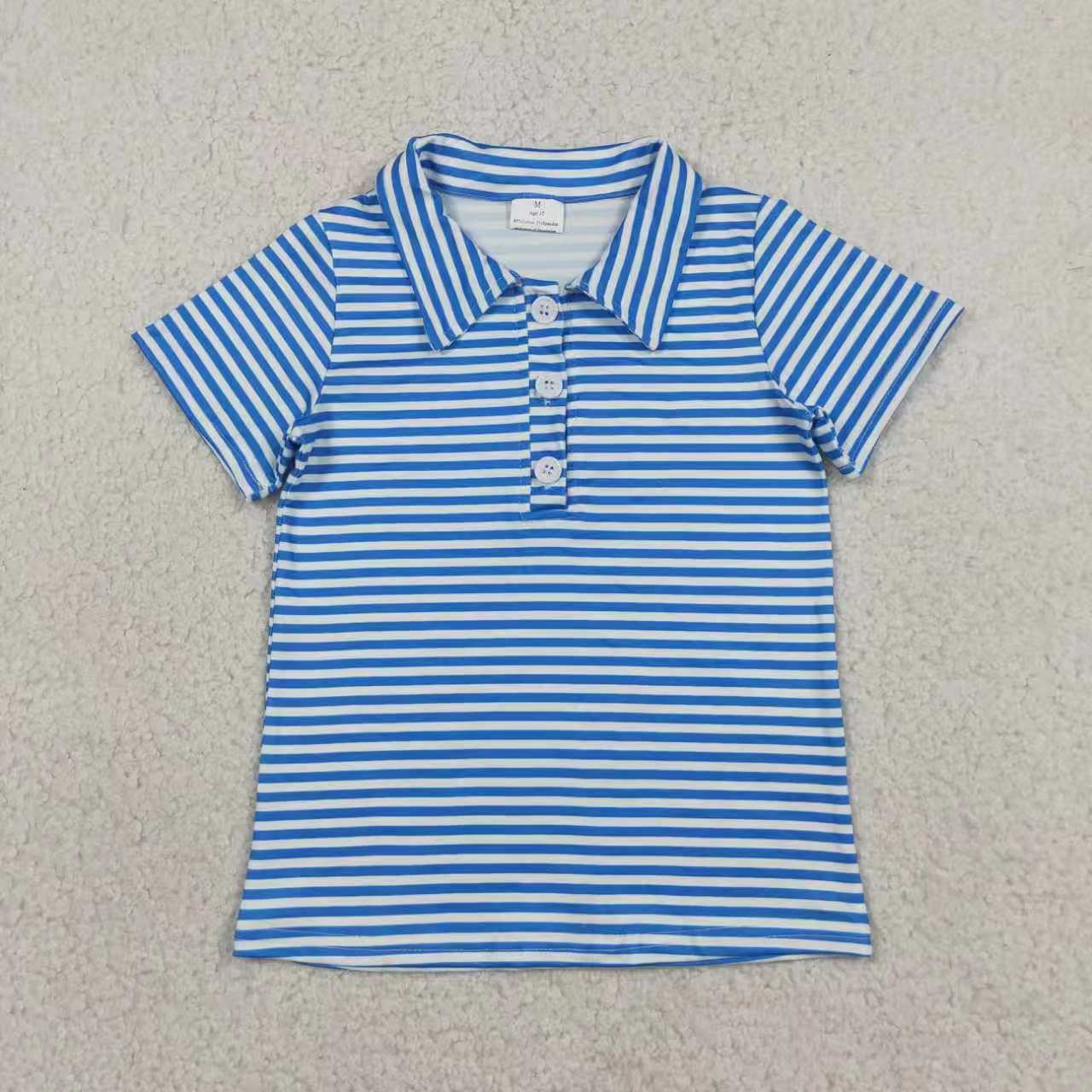 Striped Short Sleeve Boys Top Sibling Clothes RTS