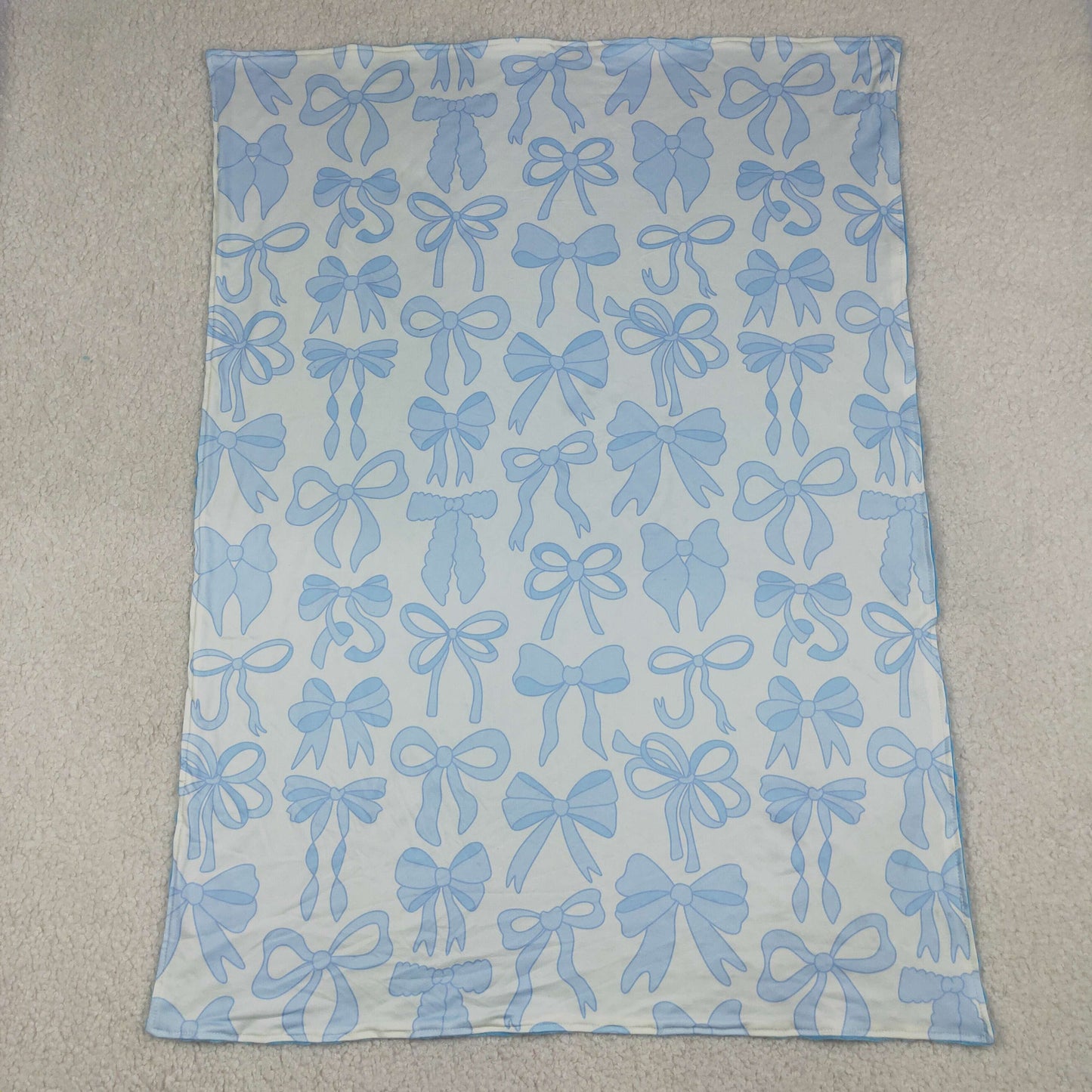 BL0224 blue bows baby blanket