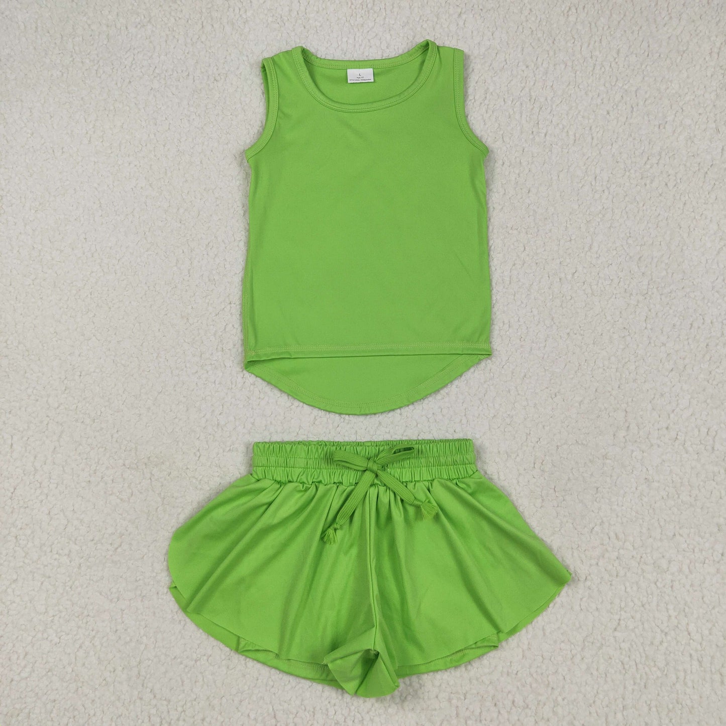 yoga GSSO2503 green sleeveless shorts girls set