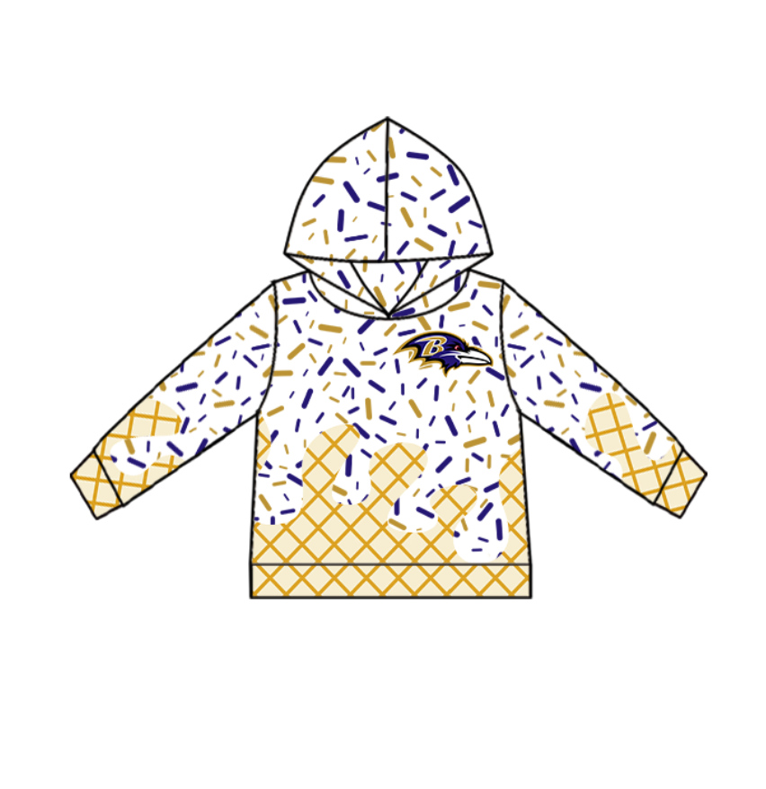 custom moq 3 football team purple yellow long sleeve hoodie boys top