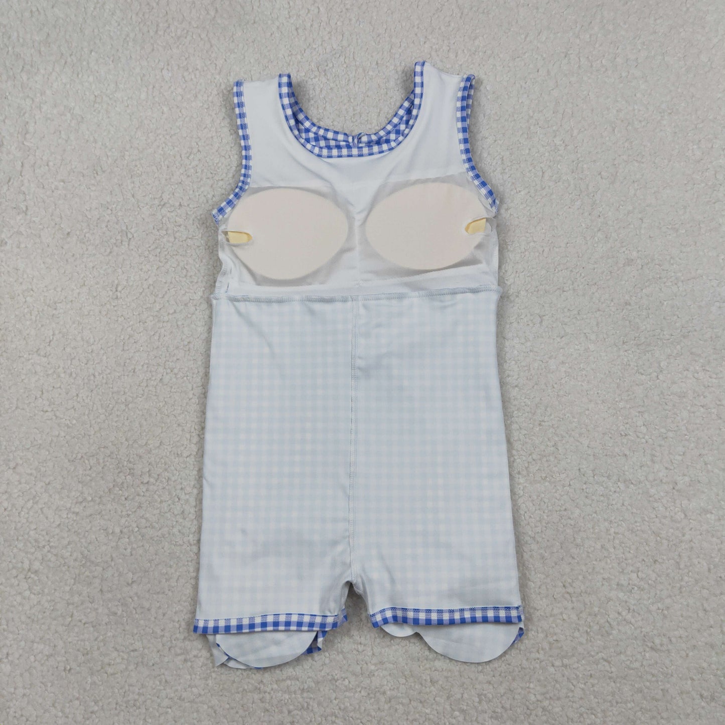 GSD3427 Yoga Blue Checkered Sleeveless Girls Dress