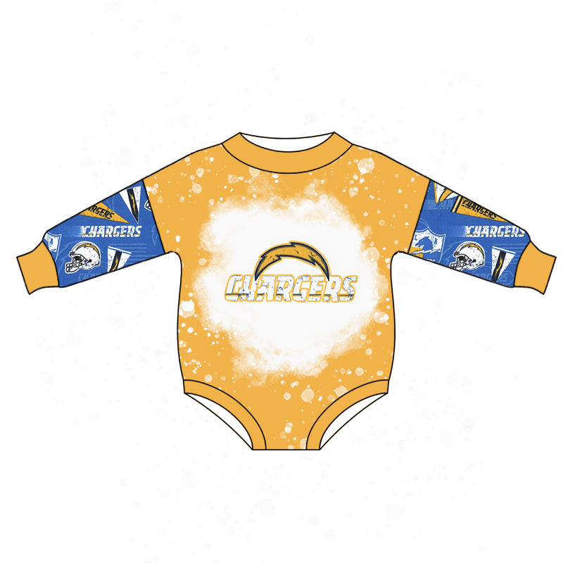 custom Orange long sleeve kids romper