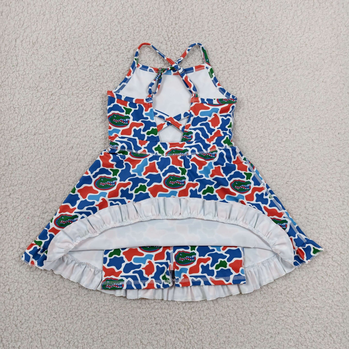 GSD3589 Football Item Camo Sleeveless Skorts Girls Dress