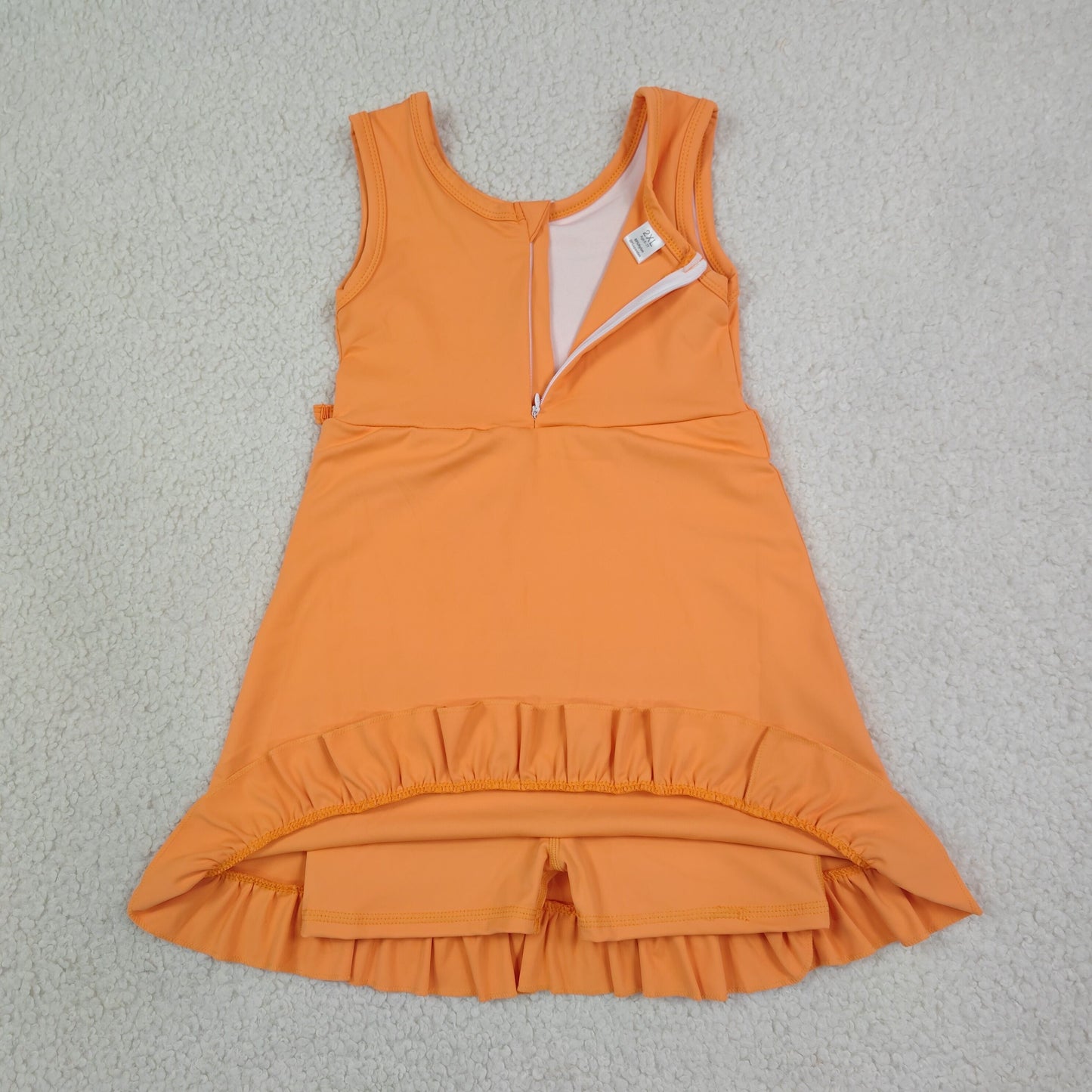 GSD3767 Yoga Orange Sleeveless Skorts Girls Dress