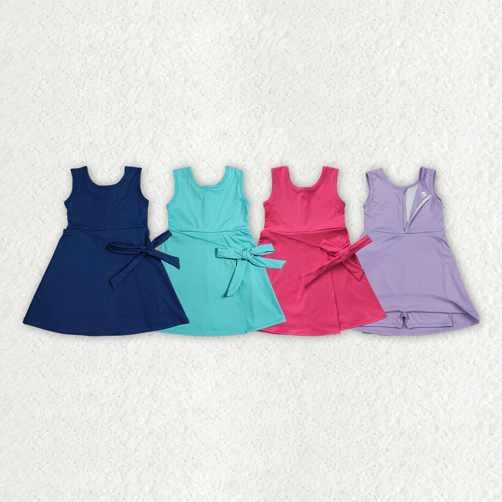 Yoga Solid Color Skorts Girls Dress Sibling Clothes
