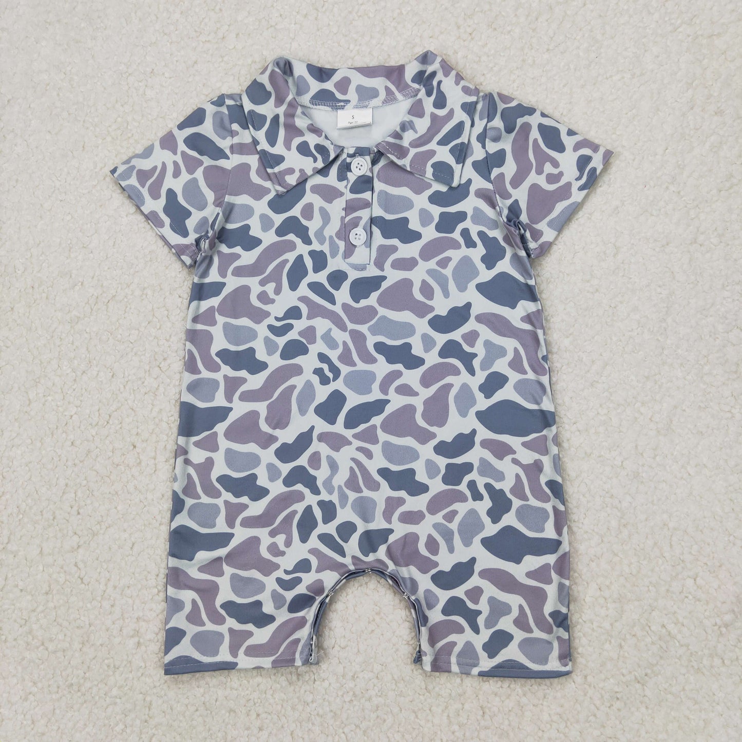 USA SHOP SR2973 hunting camo grey camo short sleeve boys romper