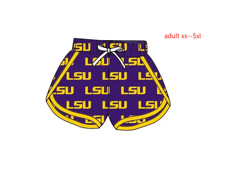 Custom S LSU purple adult shorts