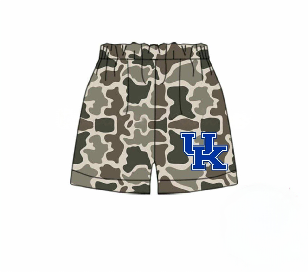 custom moq 3 football team UK camo boys shorts