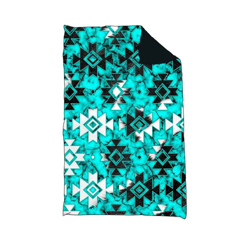 custom Western Aztec Blue Baby Blanket