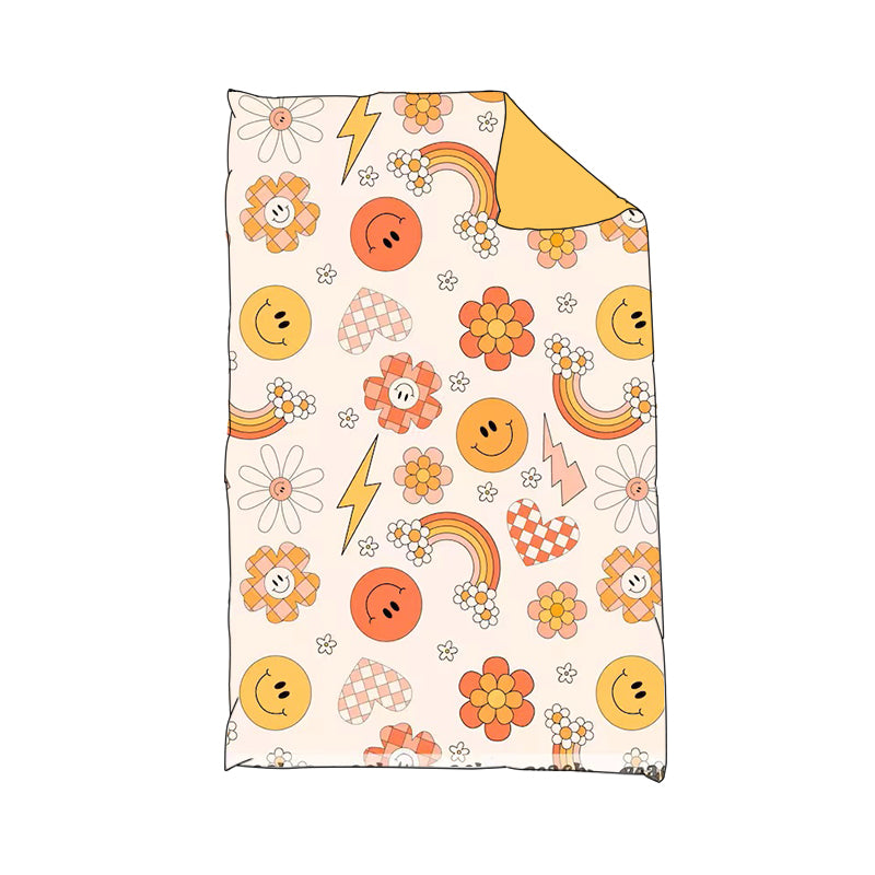 custom Smile Flowers Rainbow Baby Blanket