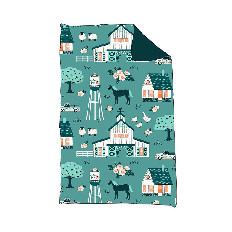 custom Farm house horse green baby blanket