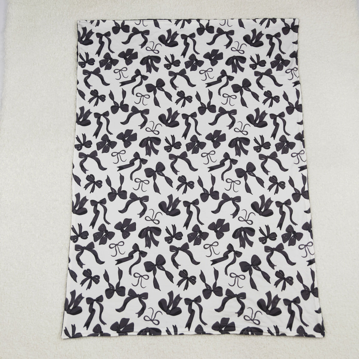 BL0217 coquette black bows baby blanket