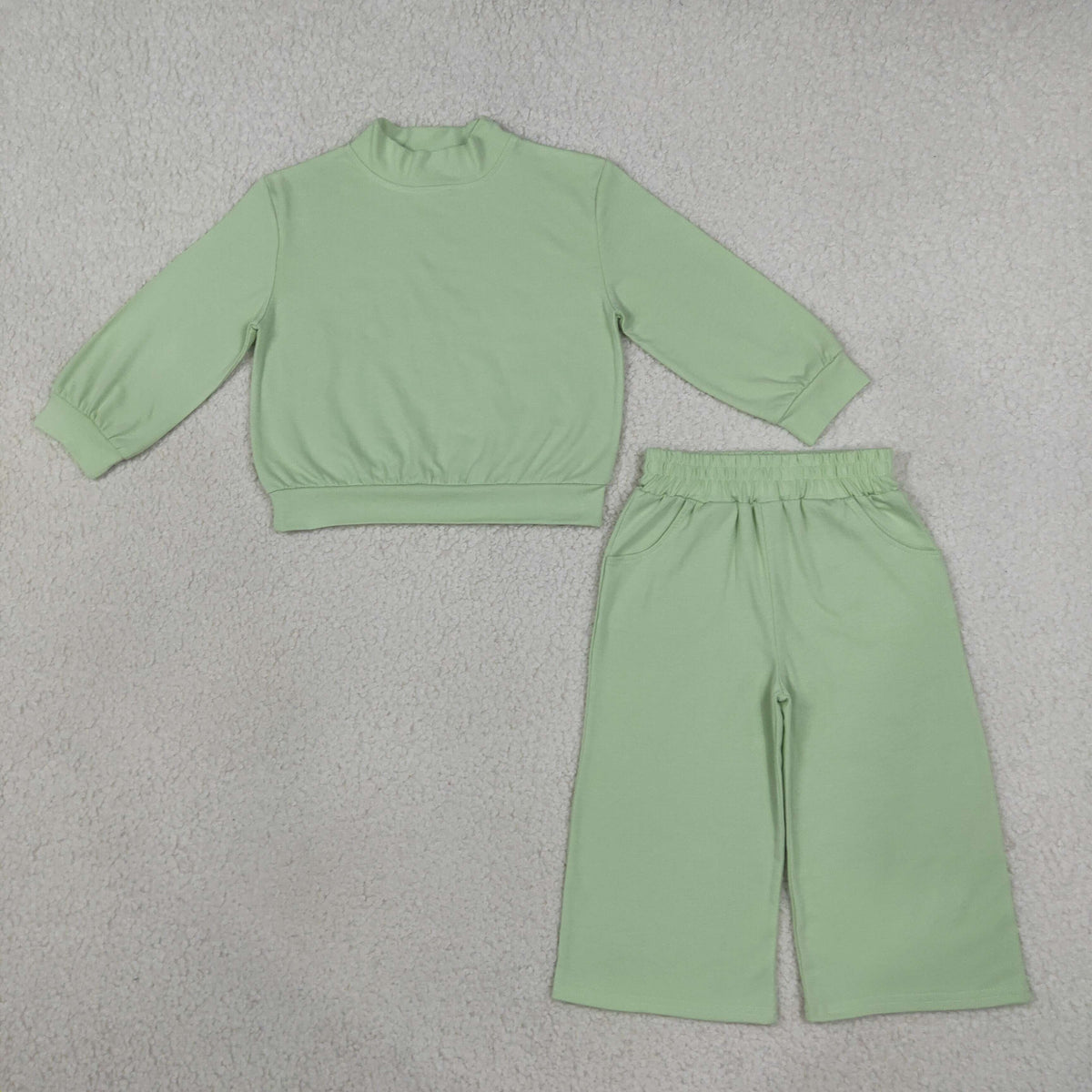 GLP3474 Green Long Sleeve Pants Girls Set