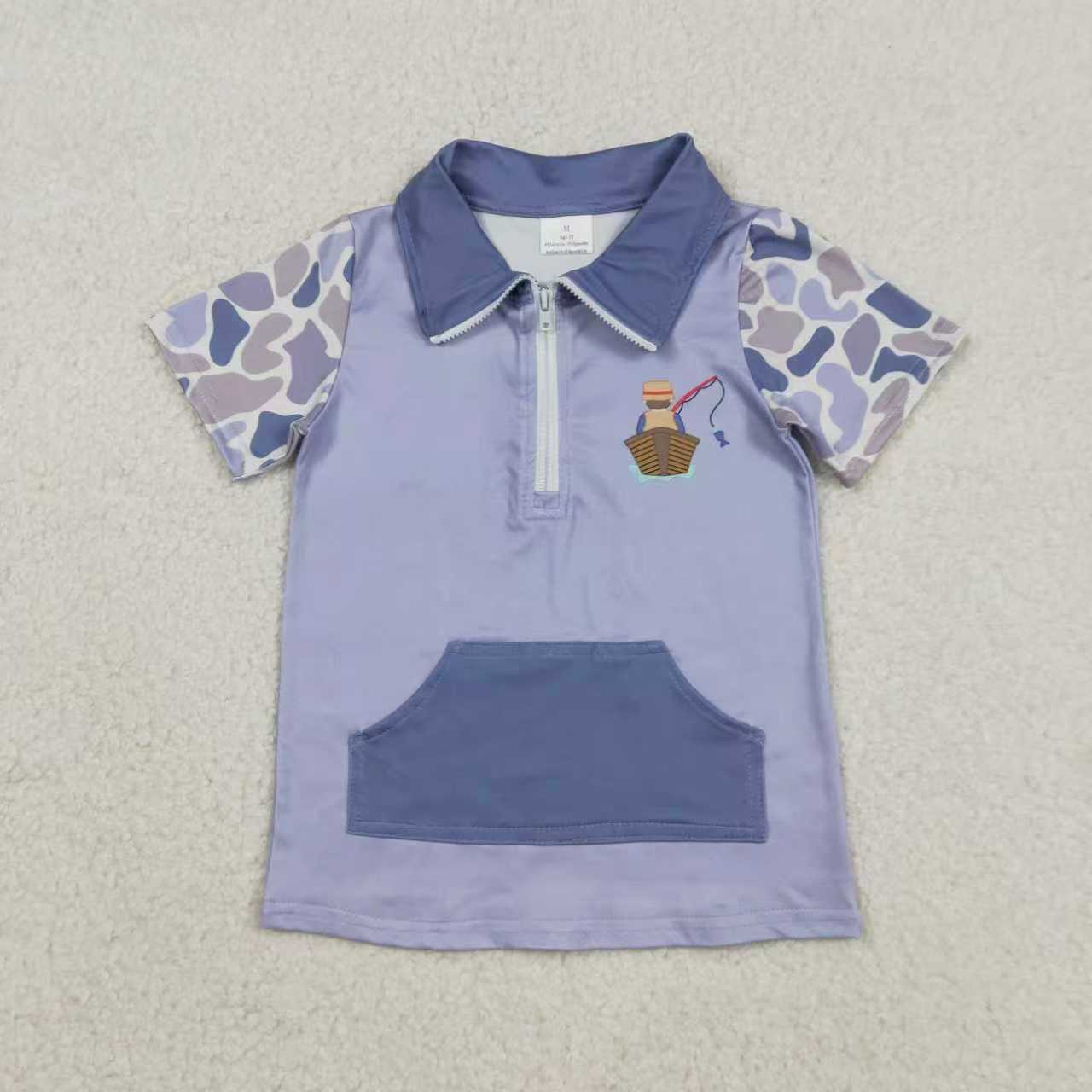 Hunting Style Pocket Zipper Boys Top Sibling Clothes RTS