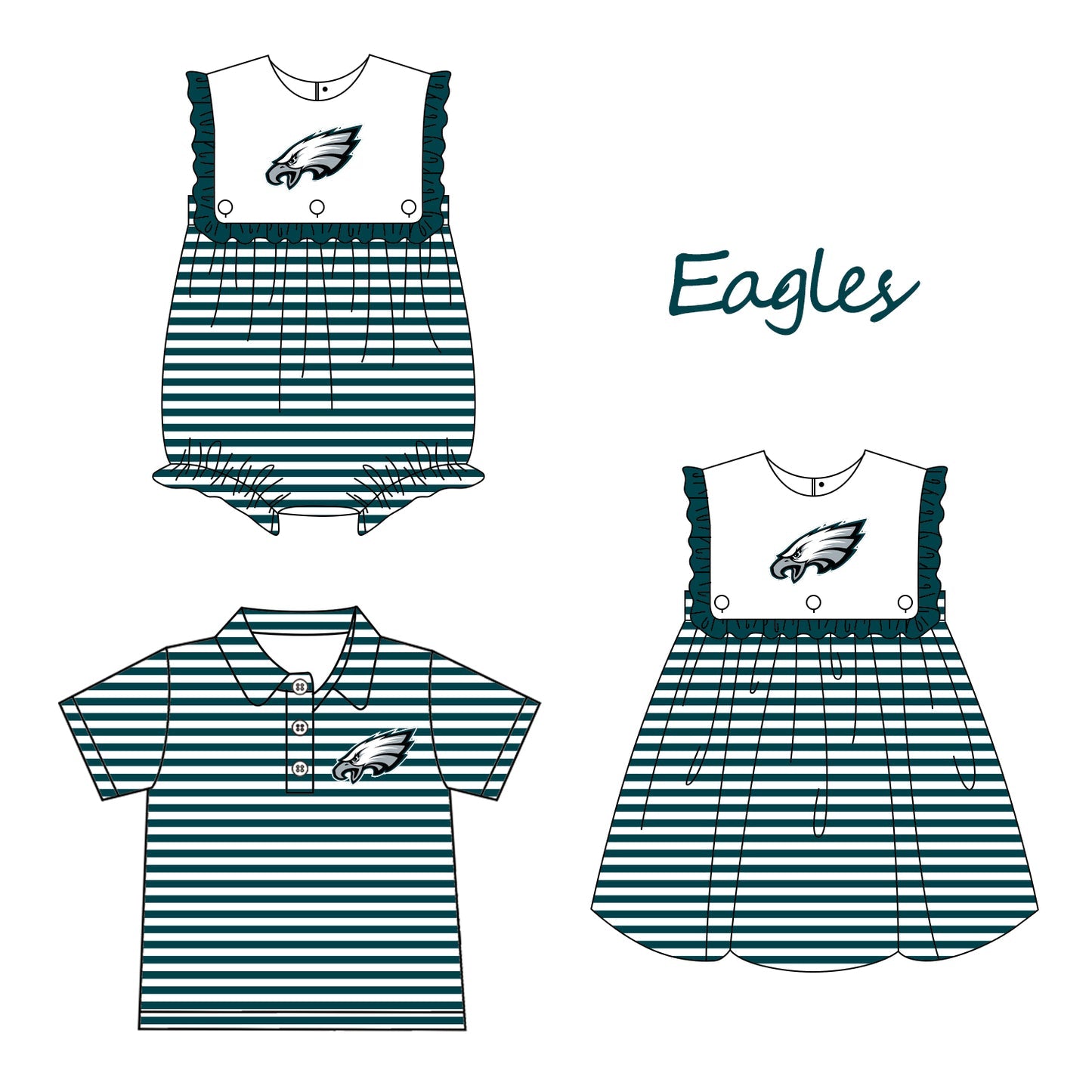 Custom Moq 3 Football Item Eagles Sibling Clothes