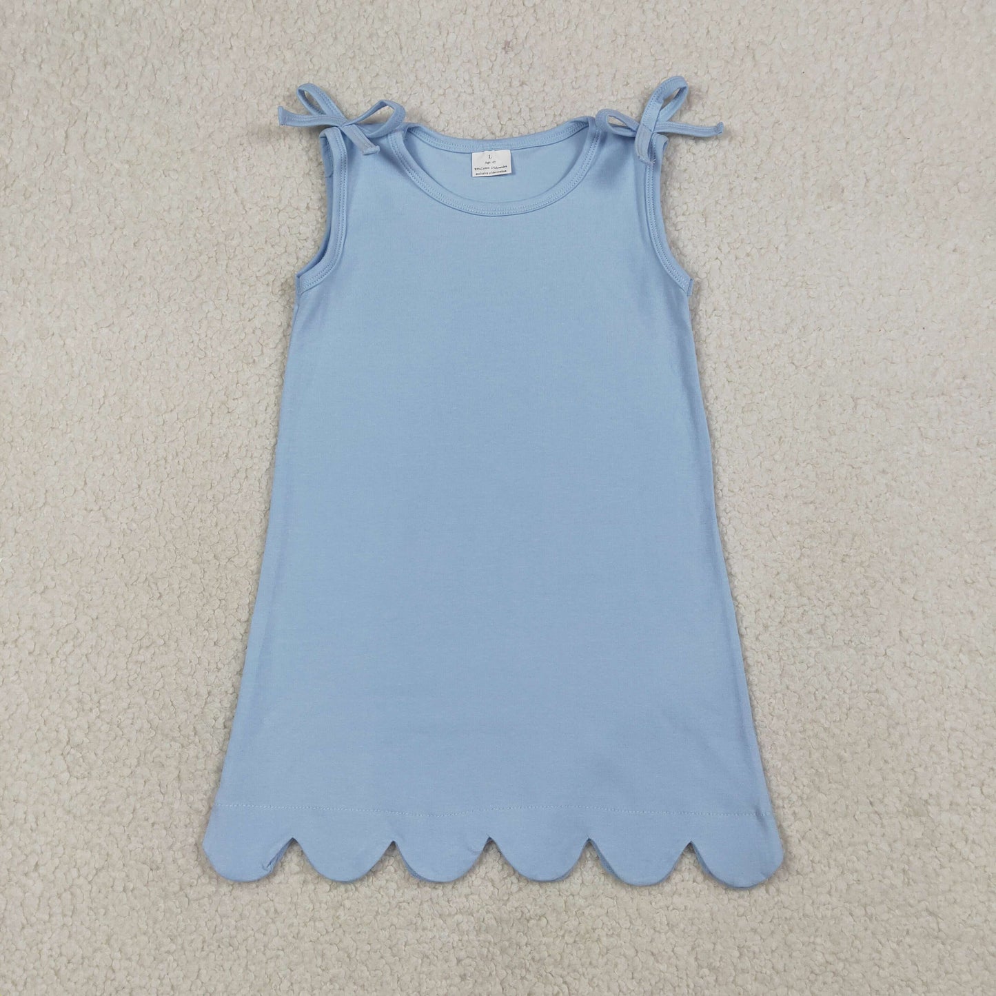 GSD3705 Scallop Blue GIrls Dress