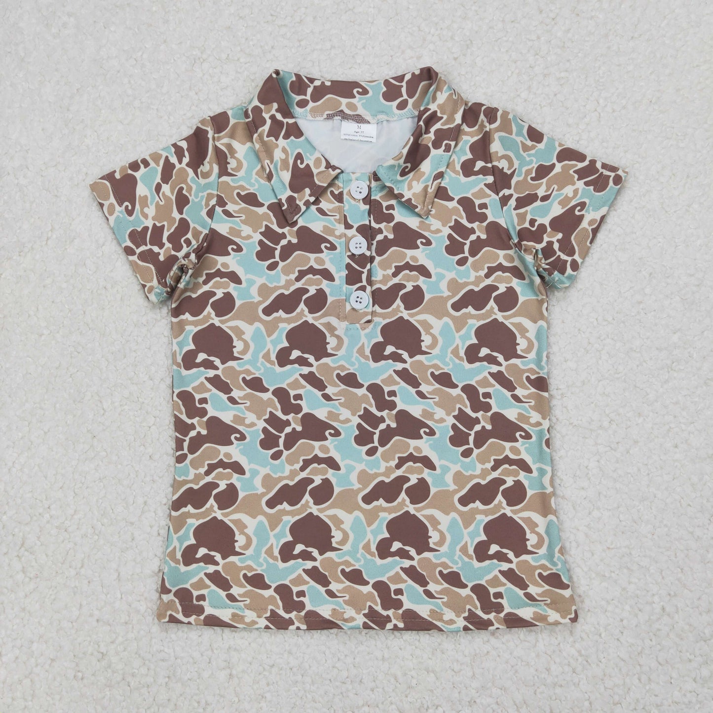BT1212 hunting green camo short sleeve boys top