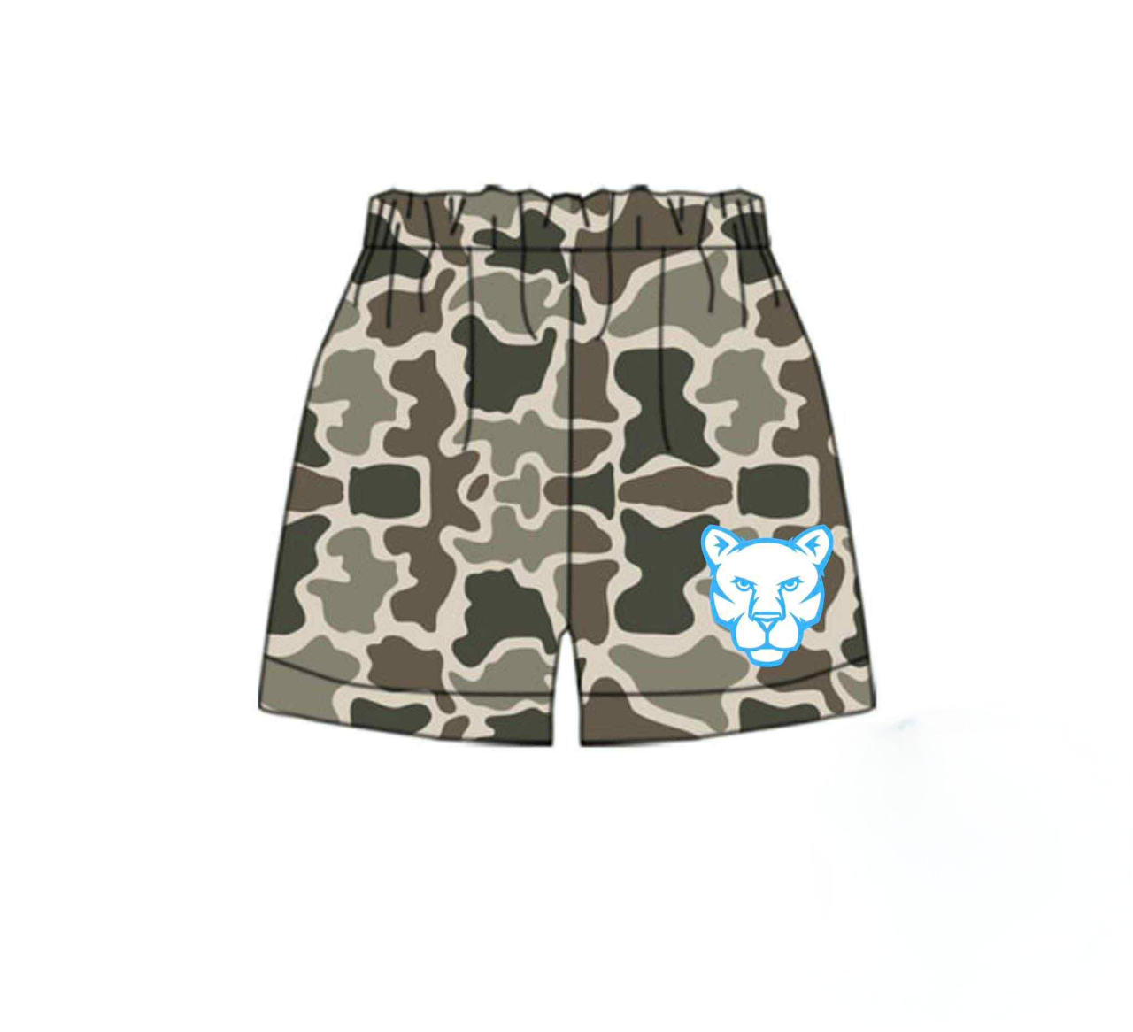 custom moq 3 football team leopard camo boys shorts