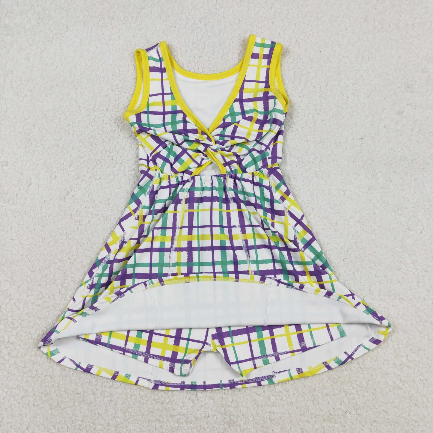 GSD2945 yoga Mardi Gras sleeveelss skorts girls dress
