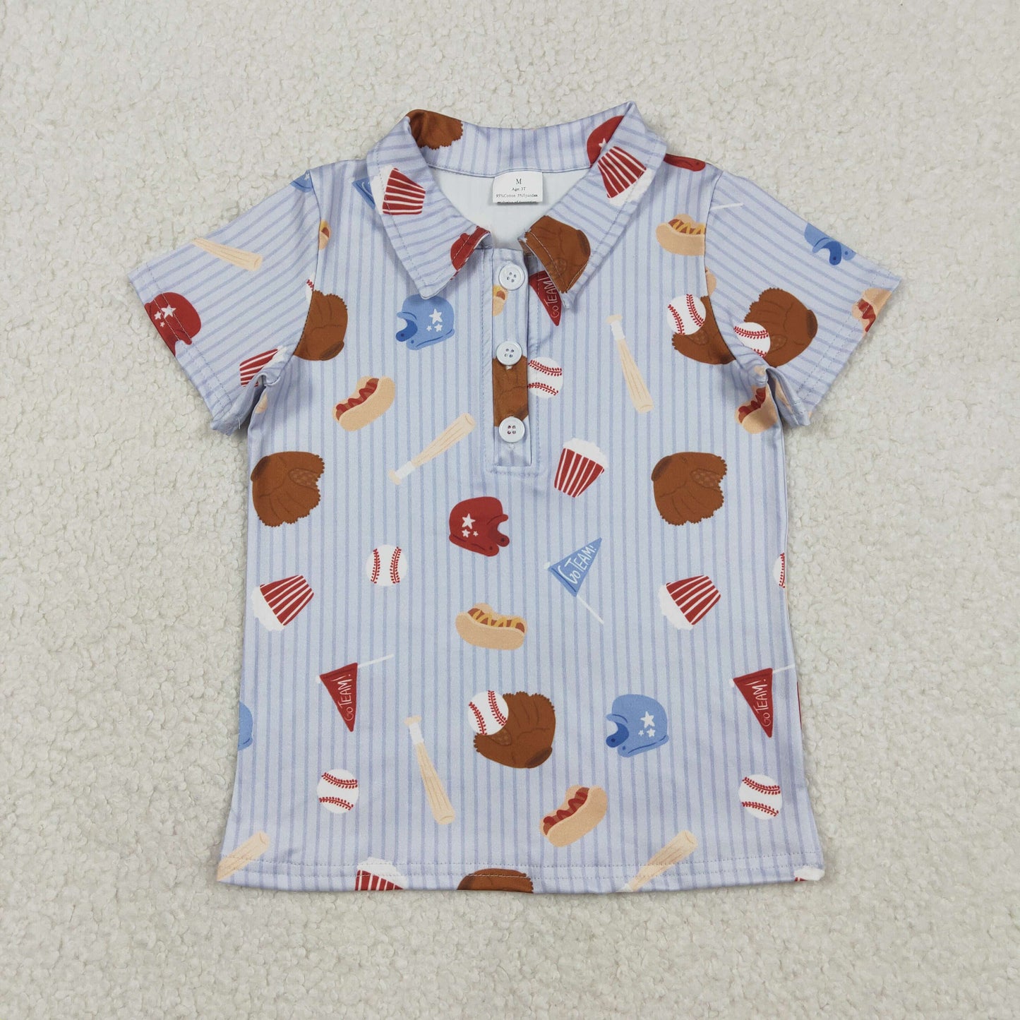 BT1580 Baseball Blue Short Sleeve Boys Top