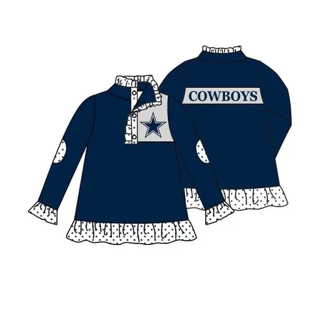 custom S 10.27 Cowboy navy long sleeve girls pullover