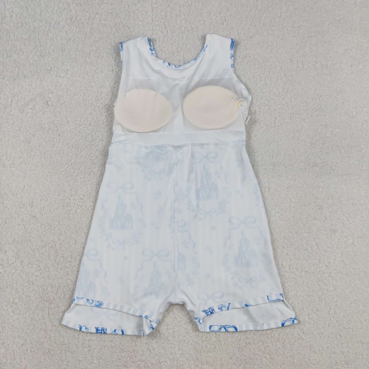 GSD3068 Yoga Blue Castles Bows Sleeveless Skorts Girls Dress