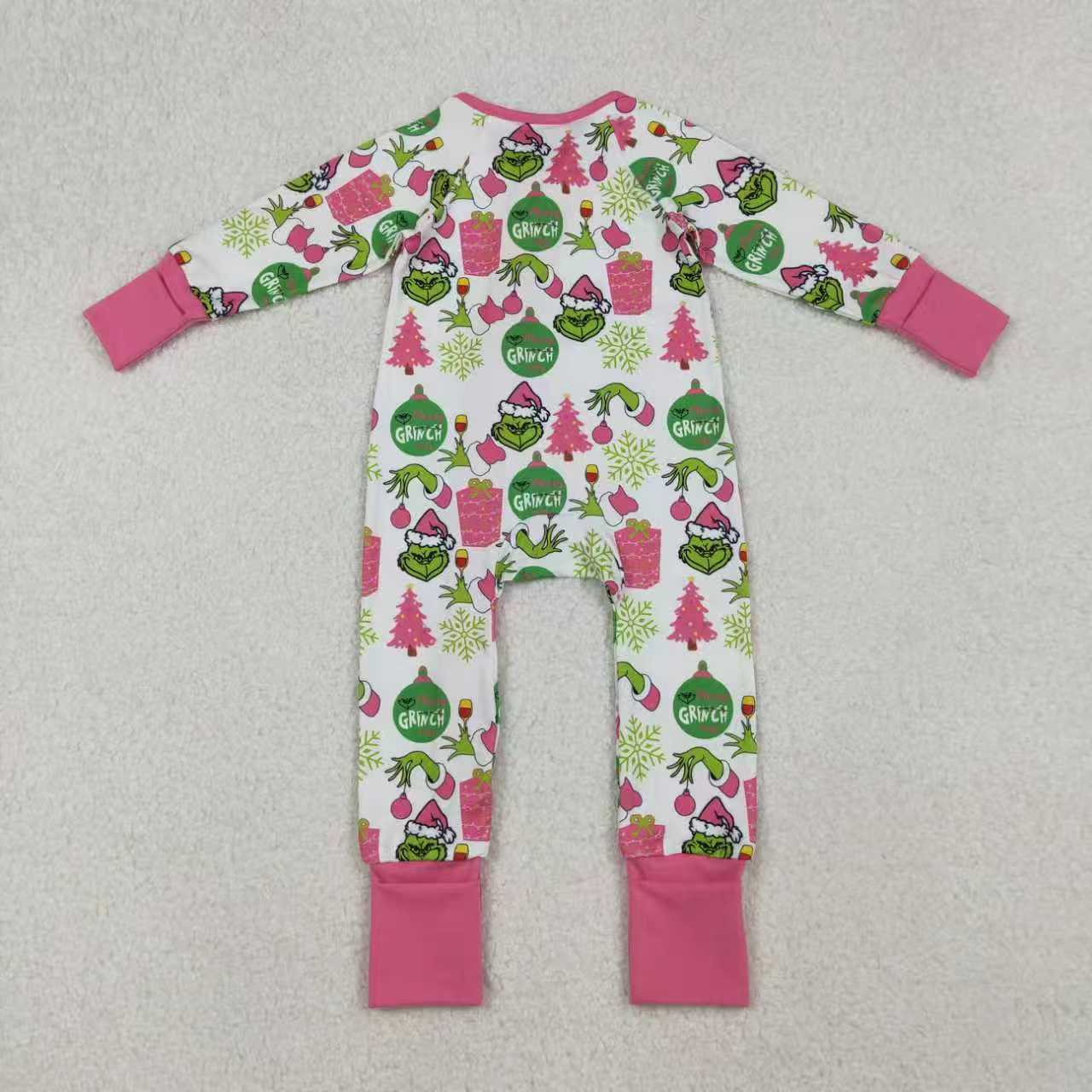 Christmas green face hot pink Sibling Clothes RTS sibling clothes