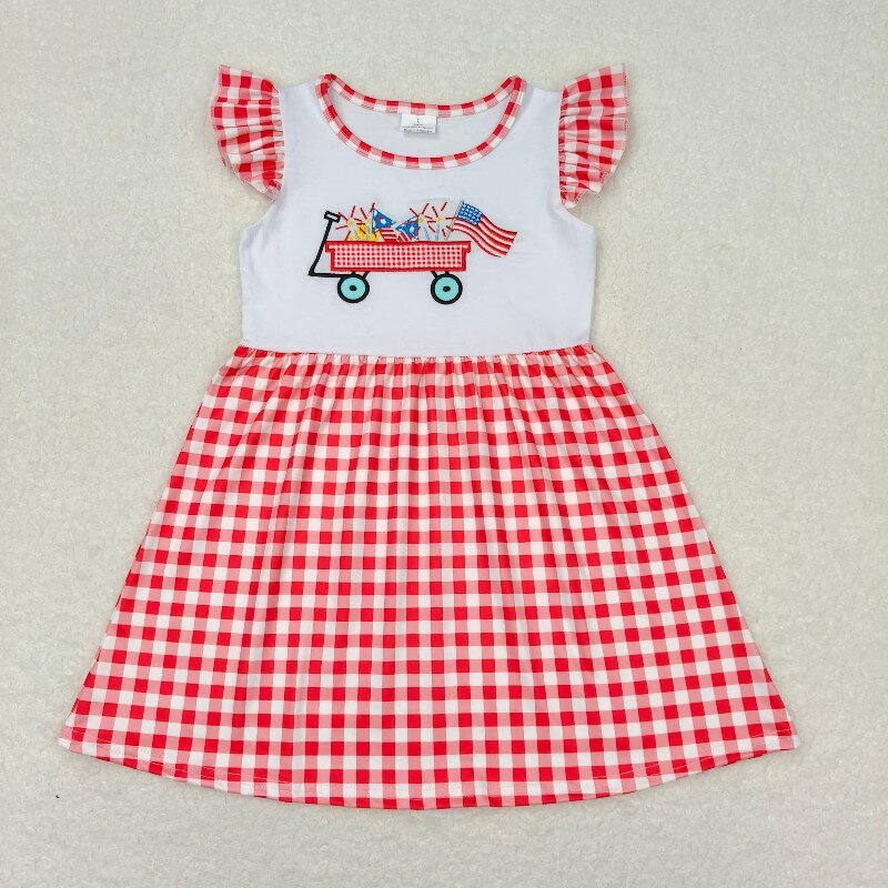 embroidery July 4th truck flag sibling clothes