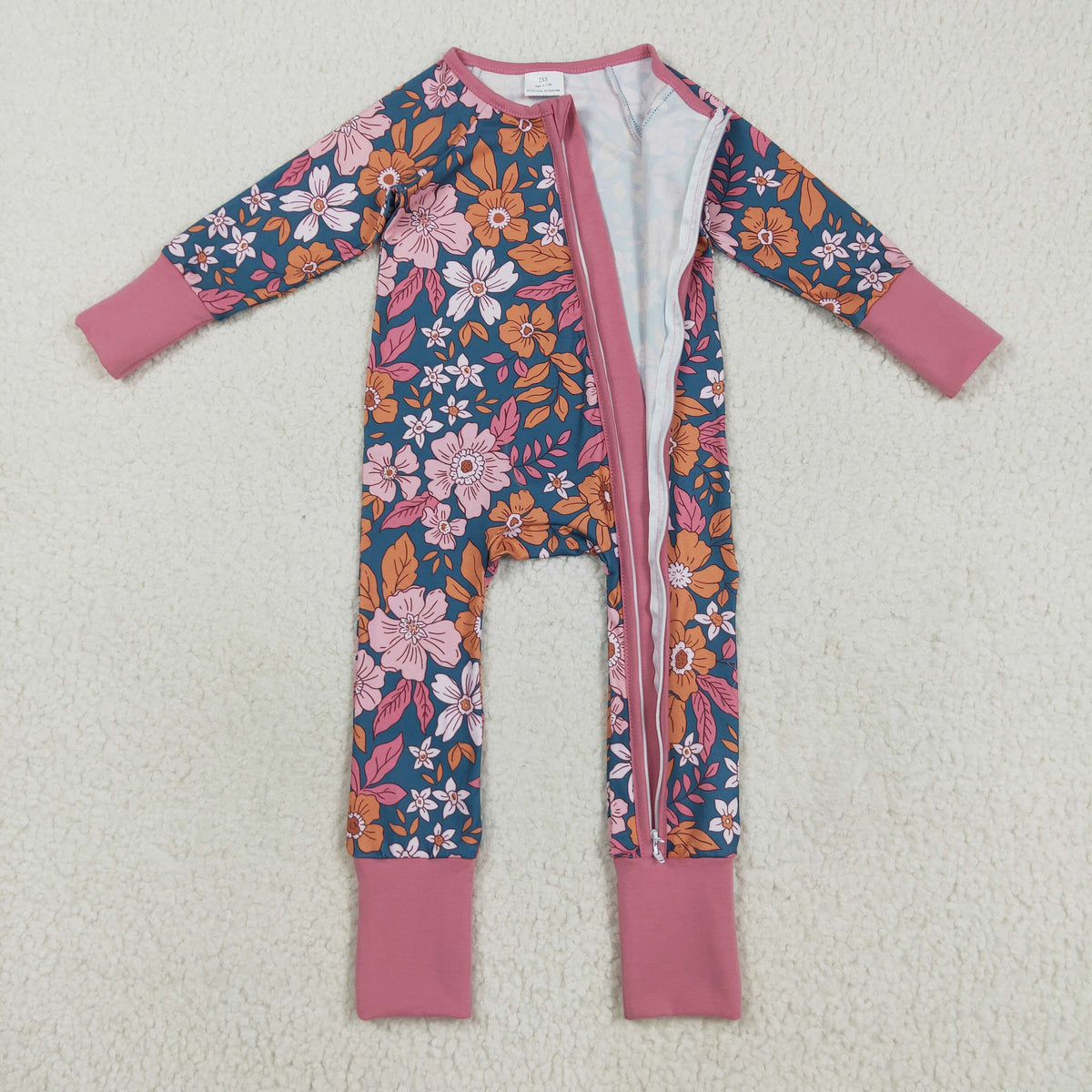 colorful flowers pink pajamas/romper RTS Sibling Clothes