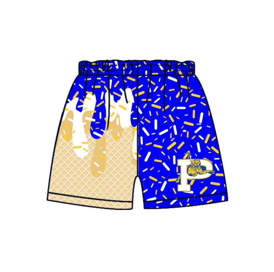 custom moq 3 milk silk football item P ice navy blue boys shorts