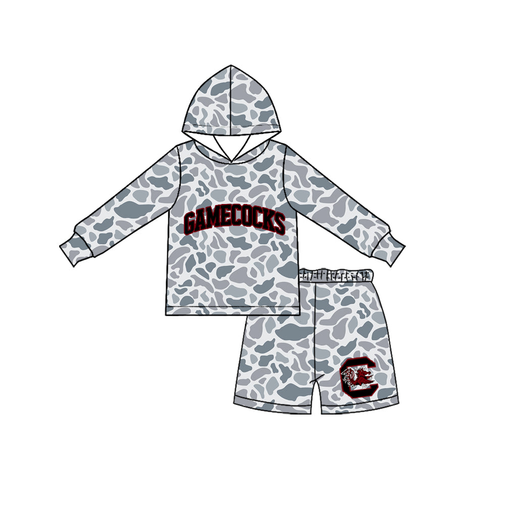 preorder Moq 3 GAMECOCKS Team Camo Hoodie Long Sleeve Shorts Boys Set