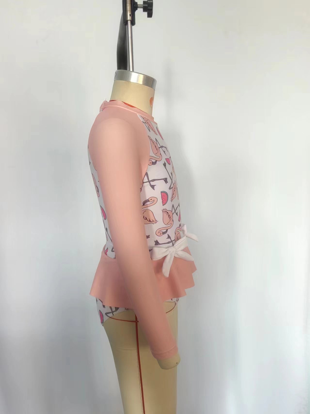 S0245 Flamingo pink girls swimsuits