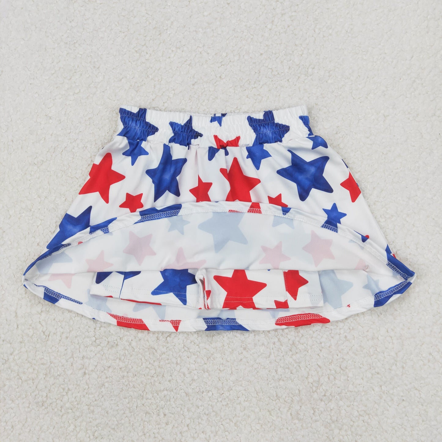 GLK0055 July 4th Red Blue Star girls skirt with shorts